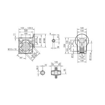Przekładnia MPRV 090 1/7,5 100B14